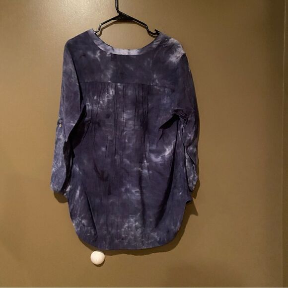 Como Vintage Blue Tie Dye Long Sleeve Top Size XL - Picture 5 of 7
